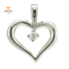 14KT WHITE GOLD ROUND DIAMOND HEART PENDANT