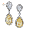 18KT 10.47 CTW White & Fancy Yellow Diamond Drop Earrings