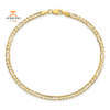 14KT YELLOW GOLD 3MM CONCAVE FIGARO BRACELET- 2 LENGTHS