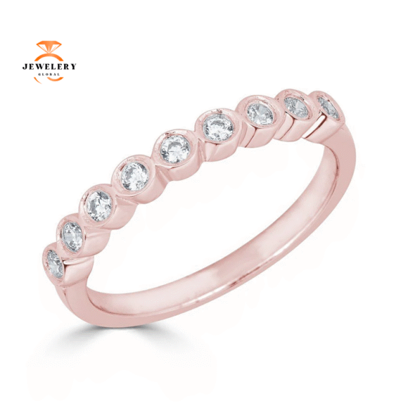 EMILIQUE 14KT GOLD 1/5 CTW DIAMOND BEZEL SET BAND