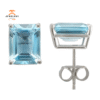 14KT WHITE GOLD 5.50-6.00CTW SKY BLUE TOPAZ EARRINGS