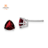 14KT WHITE GOLD 1.86 CTW TRILLION CUT GARNET EARRINGS
