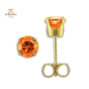 14KT YELLOW GOLD 0.96 CTW ROUND CITRINE EARRINGS