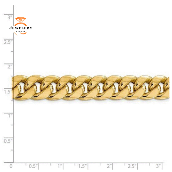 14KT YELLOW GOLD 13.2MM SEMI SOLID MIAMI CUBAN CHAIN - 3 LENGTHS - Image 3