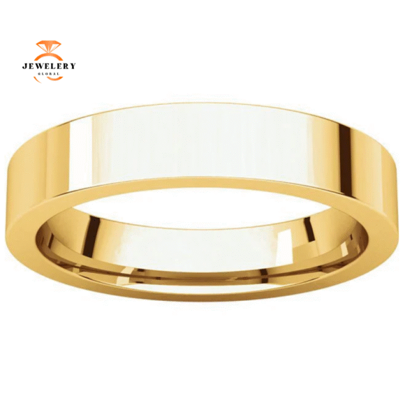 WOMEN'S 14KT GOLD 4MM FLAT COMFORT FIT WEDDING BAND - Image 6