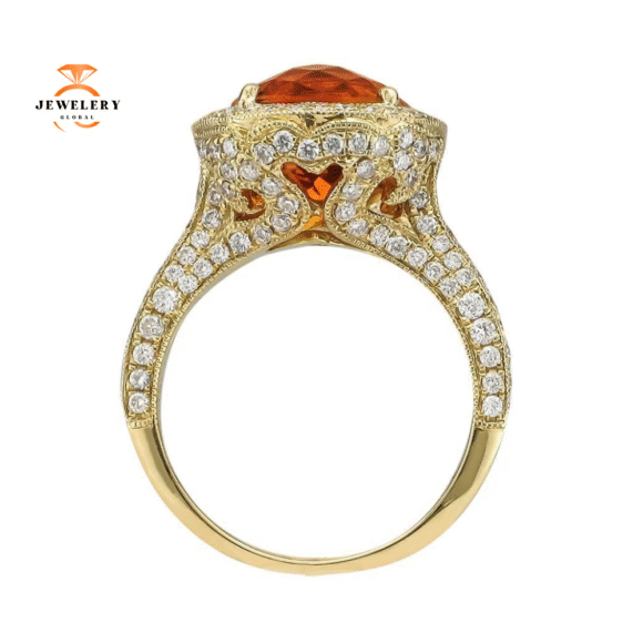 JULEVE 18KT YELLOW GOLD 4.26 CT CITRINE AND 1.15 CTW DIAMOND RING - Image 2