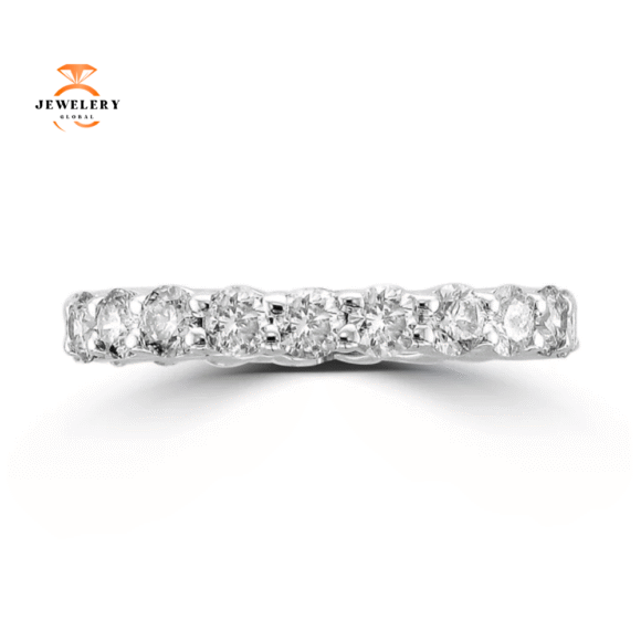14KT WHITE GOLD 2.00 CTW ROUND DIAMOND ETERNITY BAND - Image 2