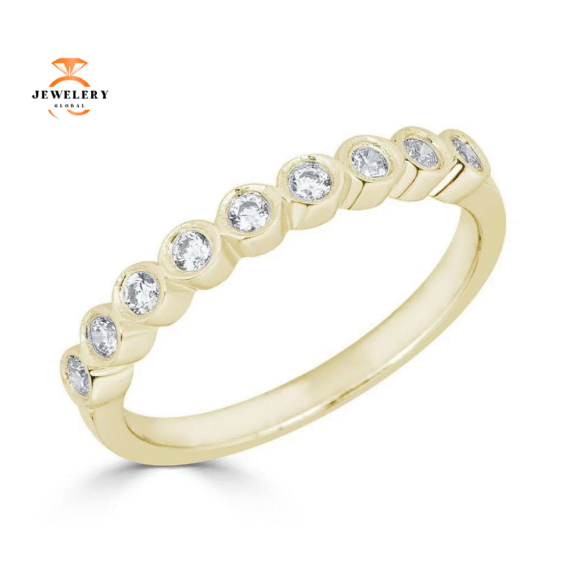 EMILIQUE 14KT GOLD 1/5 CTW DIAMOND BEZEL SET BAND - Image 3
