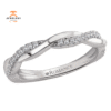 14KT WHITE GOLD 1/7 CTW DIAMOND 2 ROW 30 STONE TWIST BAND
