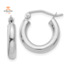 14KT WHITE OR YELLOW GOLD 3MM X 16MM HOOP EARRINGS