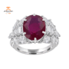 18KT GOLD 6.26 CT RUBY & 3.82 CTW DIAMOND ACCENT VINTAGE RING
