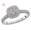 14KT WHITE GOLD 1/2 CTW ROUND DIAMOND DOUBLE CUSHION HALO RING