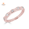 EMILIQUE 14KT GOLD 1/5 CTW DIAMOND FLUSH SET WAVY BAND