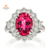 JULEVE 18KT WHITE GOLD 5.01 CT TOURMALINE & 1.30 CTW DIAMOND RING