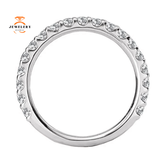 14KT WHITE GOLD 5/8 CTW DIAMOND 22 STONE BAND - Image 4