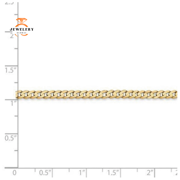 14KT YELLOW GOLD 3MM CONCAVE OPEN CURB CHAIN - 5 LENGTHS - Image 3