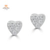 EMILIQUE 14KT GOLD 0.06 CTW DIAMOND PAVÉ HEART STUD EARRINGS