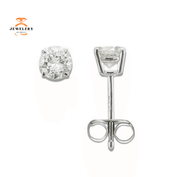14KT WHITE GOLD 1/2 CTW ROUND DIAMOND EARRINGS