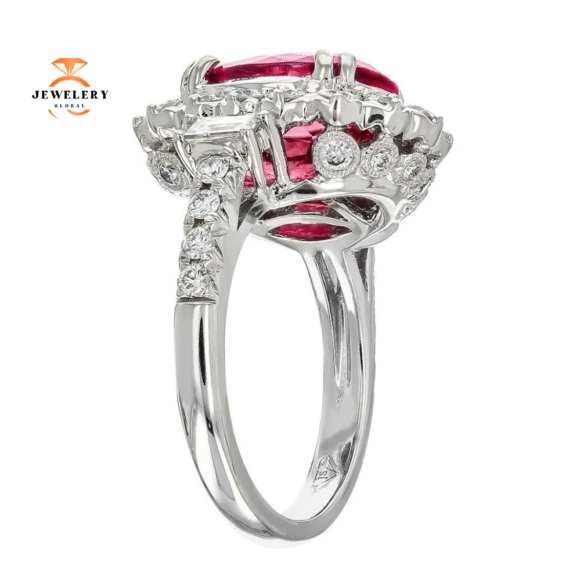 JULEVE 18KT WHITE GOLD 5.01 CT TOURMALINE & 1.30 CTW DIAMOND RING - Image 4