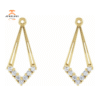 14KT YELLO GOLD ROUND DIAMOND EARRINGS JACKETS