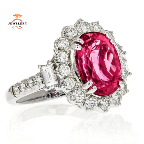 JULEVE 18KT WHITE GOLD 5.01 CT TOURMALINE & 1.30 CTW DIAMOND RING - Image 3