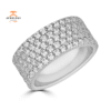 JULEVE 14KT GOLD 1 1/2 CTW DIAMOND 5-ROW BAND