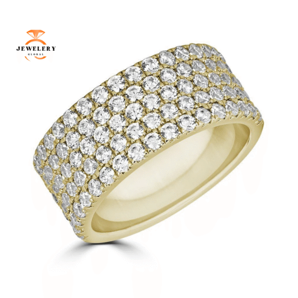 JULEVE 14KT GOLD 1 1/2 CTW DIAMOND 5-ROW BAND - Image 2