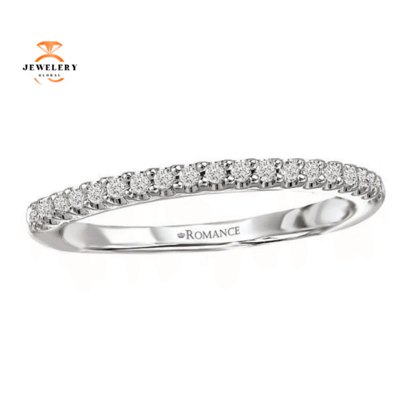 14KT WHITE GOLD 1/7 CTW ROUND DIAMOND 19 STONE BAND