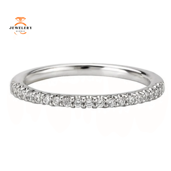 14KT WHITE GOLD 1/7 CTW ROUND DIAMOND 19 STONE BAND - Image 2