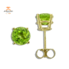14KT YELLOW GOLD 1.70 CTW ROUND PERIDOT EARRINGS