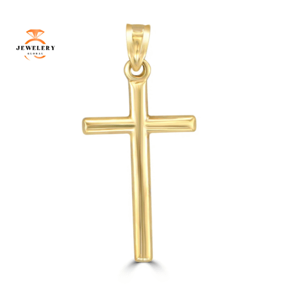 14KT YELLOW GOLD PLAIN STICK CROSS PENDANT
