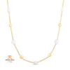 EMILIQUE 14KT YELLOW GOLD PEARL & GOLD BEAD TIN CUP NECKLACE