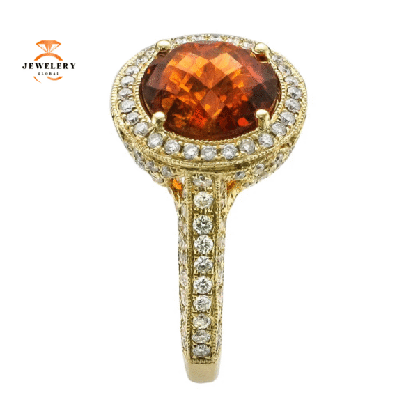 JULEVE 18KT YELLOW GOLD 4.26 CT CITRINE AND 1.15 CTW DIAMOND RING - Image 3