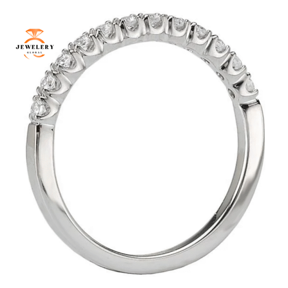 14KT White Gold 1/4 CTW Diamond 12 Stone Wedding Band - Image 3