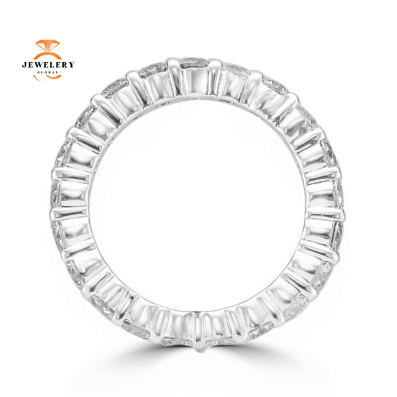 14KT WHITE GOLD 2.00 CTW ROUND DIAMOND ETERNITY BAND - Image 3
