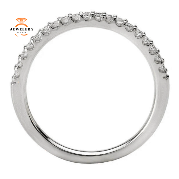 14KT WHITE GOLD 1/7 CTW ROUND DIAMOND 19 STONE BAND - Image 3