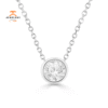 14KT WHITE GOLD 3/4 CTW DIAMOND BEZEL SOLITAIRE NECKLACE