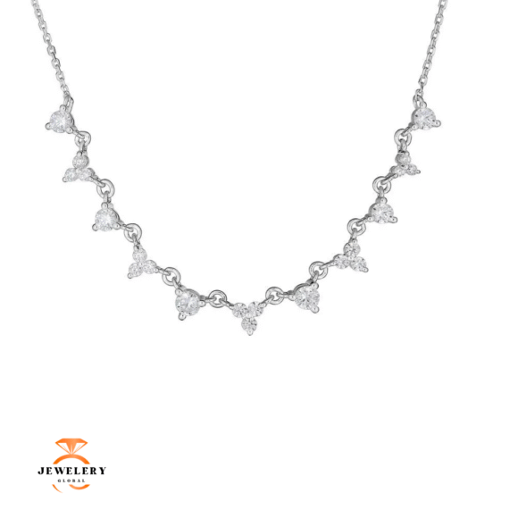 EMILIQUE 14KT GOLD 0.55 CTW DIAMOND GRADUATED V NECKLACE - Image 2