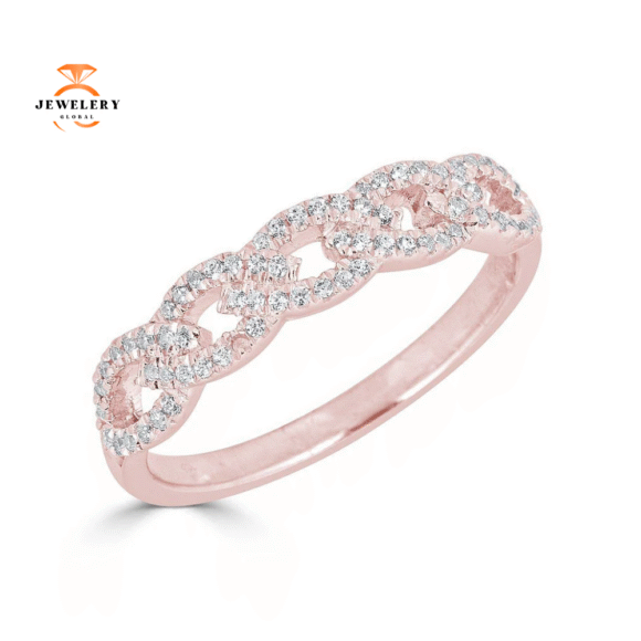 Emilique 14KT Gold 1/5 CTW Diamond Marquise Shape Pave Link Band