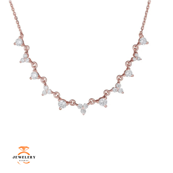 EMILIQUE 14KT GOLD 0.55 CTW DIAMOND GRADUATED V NECKLACE - Image 3