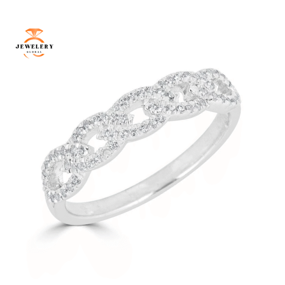 Emilique 14KT Gold 1/5 CTW Diamond Marquise Shape Pave Link Band - Image 2