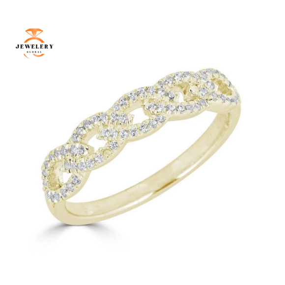 Emilique 14KT Gold 1/5 CTW Diamond Marquise Shape Pave Link Band - Image 3
