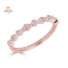 EMILIQUE 14KT GOLD 1/10 CTW DIAMOND ALTERNATING SHAPE BAND